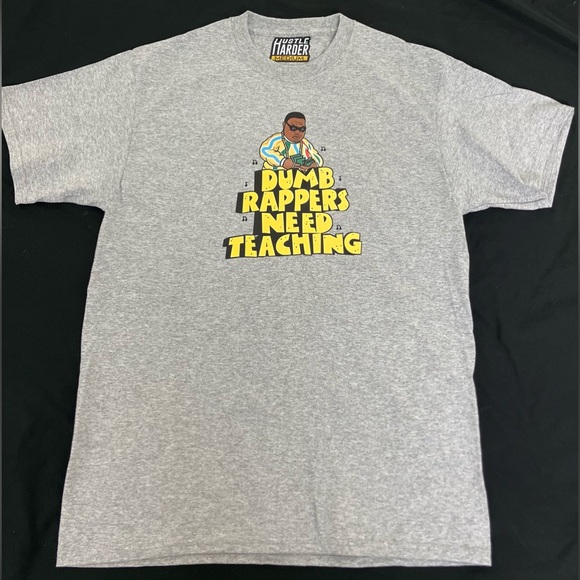 Biggie Notorious BiG School House Rock “Dumb Rappers Need Teaching” Gray Tee - Picture 2 of 4